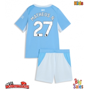 Manchester City Matheus Nunes #27 Replica Home Stadium Kit for Kids 2026-27 Short Sleeve (+ pants)